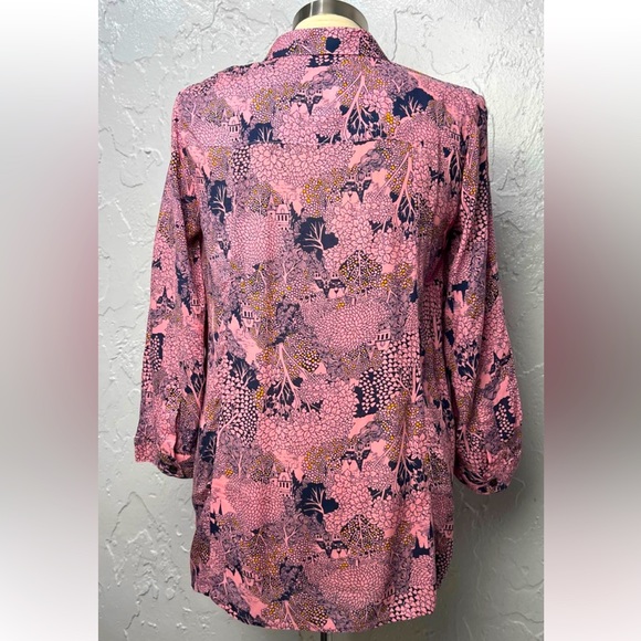 Anthropologie 52 Conversations Colloquial Blouse fairy castle print mystical 4 - Picture 4 of 12